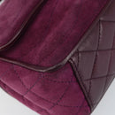 CHANEL Chain Shoulder Bag Suede Purple CC Auth 130946-11
