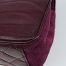 CHANEL Chain Shoulder Bag Suede Purple CC Auth 130946-12