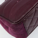 CHANEL Chain Shoulder Bag Suede Purple CC Auth 130946-13