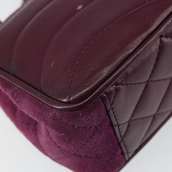 CHANEL Chain Shoulder Bag Suede Purple CC Auth 130946