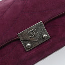 CHANEL Chain Shoulder Bag Suede Purple CC Auth 130946-15