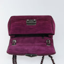 CHANEL Chain Shoulder Bag Suede Purple CC Auth 130946-16