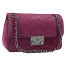 CHANEL Chain Shoulder Bag Suede Purple CC Auth 130946-1