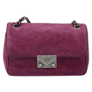 CHANEL Chain Shoulder Bag Suede Purple CC Auth 130946-2