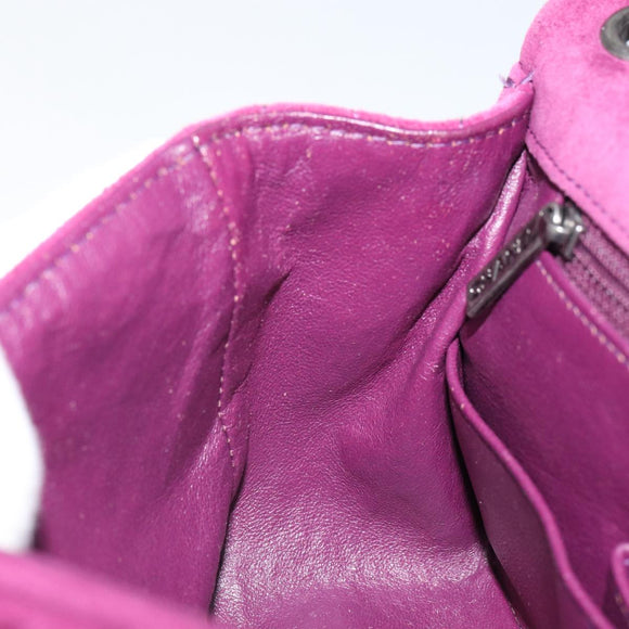 CHANEL Chain Shoulder Bag Suede Purple CC Auth 130946
