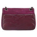 CHANEL Chain Shoulder Bag Suede Purple CC Auth 130946-3