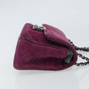 CHANEL Chain Shoulder Bag Suede Purple CC Auth 130946-4