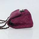 CHANEL Chain Shoulder Bag Suede Purple CC Auth 130946-5