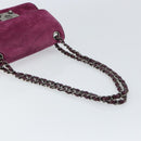 CHANEL Chain Shoulder Bag Suede Purple CC Auth 130946-7