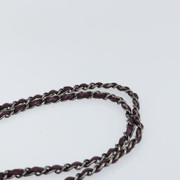 CHANEL Chain Shoulder Bag Suede Purple CC Auth 130946