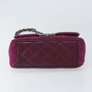 CHANEL Chain Shoulder Bag Suede Purple CC Auth 130946-9