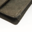 CHANEL Matelasse Shoulder Bag Lamb Skin Gray Gold CC Auth 130947-8