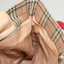 BURBERRY Nova Check Tote Bag Canvas Leather Beige Red gold Auth 130949-18