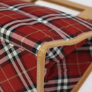 BURBERRY Nova Check Blue Label Hand Bag Nylon Leather Red Silver Auth 130950-15