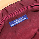 BURBERRY Nova Check Blue Label Hand Bag Nylon Leather Red Silver Auth 130950-11