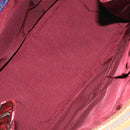 BURBERRY Nova Check Blue Label Hand Bag Nylon Leather Red Silver Auth 130950-12