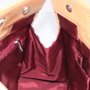 BURBERRY Nova Check Blue Label Hand Bag Nylon Leather Red Silver Auth 130950-17