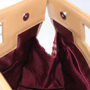 BURBERRY Nova Check Blue Label Hand Bag Nylon Leather Red Silver Auth 130950-18