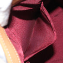 BURBERRY Nova Check Blue Label Hand Bag Nylon Leather Red Silver Auth 130950-20