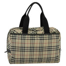 BURBERRY Nova Check Blue Label Tote Bag Nylon Beige Auth 130952-1