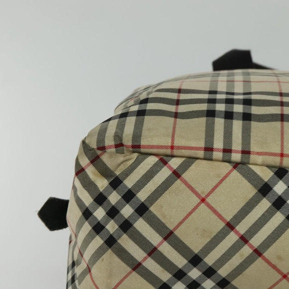 BURBERRY Nova Check Blue Label Tote Bag Nylon Beige Auth 130952
