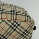 BURBERRY Nova Check Blue Label Tote Bag Nylon Beige Auth 130952-14