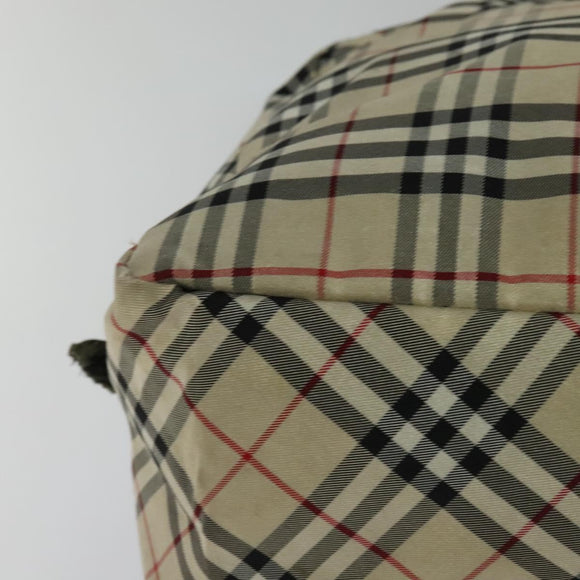 BURBERRY Nova Check Blue Label Tote Bag Nylon Beige Auth 130952