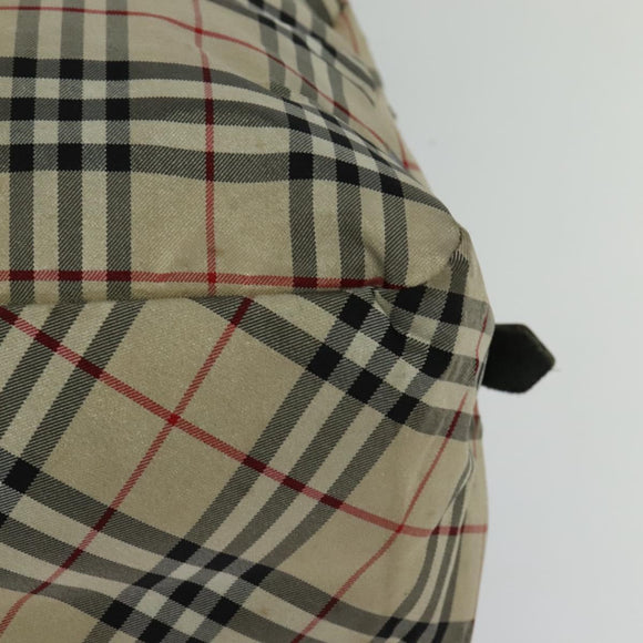 BURBERRY Nova Check Blue Label Tote Bag Nylon Beige Auth 130952