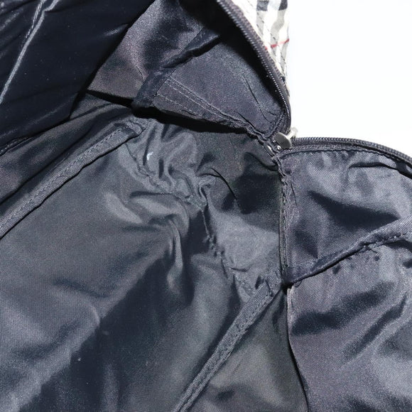 BURBERRY Nova Check Blue Label Tote Bag Nylon Beige Auth 130952