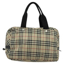 BURBERRY Nova Check Blue Label Tote Bag Nylon Beige Auth 130952-2