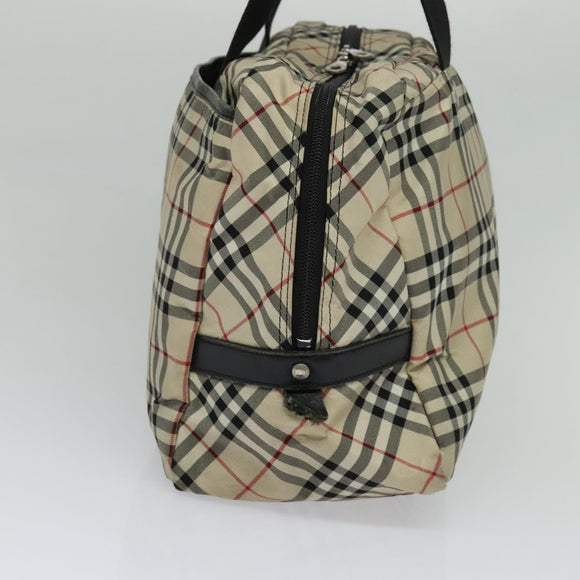 BURBERRY Nova Check Blue Label Tote Bag Nylon Beige Auth 130952