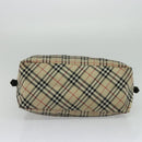 BURBERRY Nova Check Blue Label Tote Bag Nylon Beige Auth 130952-5