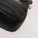 GUCCI Bamboo Hand Bag Leather 2way Black Gold 001 1638 Auth 130957-10