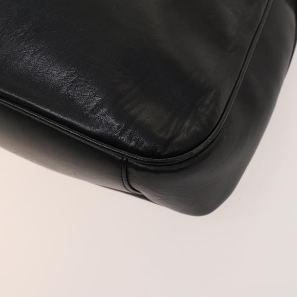 GUCCI Bamboo Hand Bag Leather 2way Black Gold 001 1638 Auth 130957