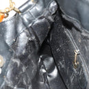 GUCCI Bamboo Hand Bag Leather 2way Black Gold 001 1638 Auth 130957-17