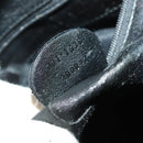 GUCCI Bamboo Hand Bag Leather 2way Black Gold 001 1638 Auth 130957-19