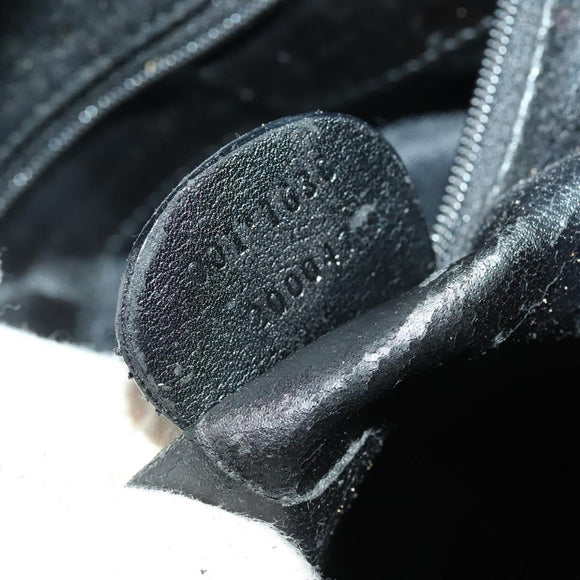 GUCCI Bamboo Hand Bag Leather 2way Black Gold 001 1638 Auth 130957