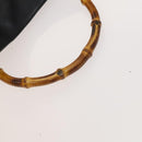 GUCCI Bamboo Hand Bag Leather 2way Black Gold 001 1638 Auth 130957-7