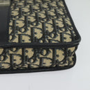 Christian Dior Trotter Canvas Shoulder Bag Navy Silver Auth 130959-11