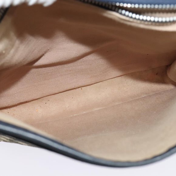 Christian Dior Trotter Canvas Shoulder Bag Navy Silver Auth 130959