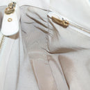 Salvatore Ferragamo Chain Tote Bag Leather Ivory Gold Auth 130960-19