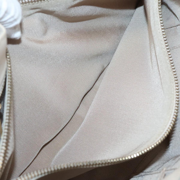 Salvatore Ferragamo Chain Tote Bag Leather Ivory Gold Auth 130960