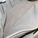 Salvatore Ferragamo Chain Tote Bag Leather Ivory Gold Auth 130960-21