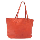LOEWE Anagram Tote Bag Leather Orange Gold Auth 130963-1