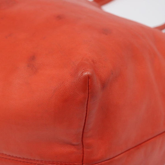 LOEWE Anagram Tote Bag Leather Orange Gold Auth 130963