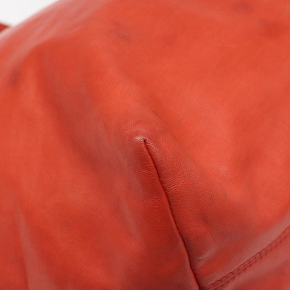 LOEWE Anagram Tote Bag Leather Orange Gold Auth 130963