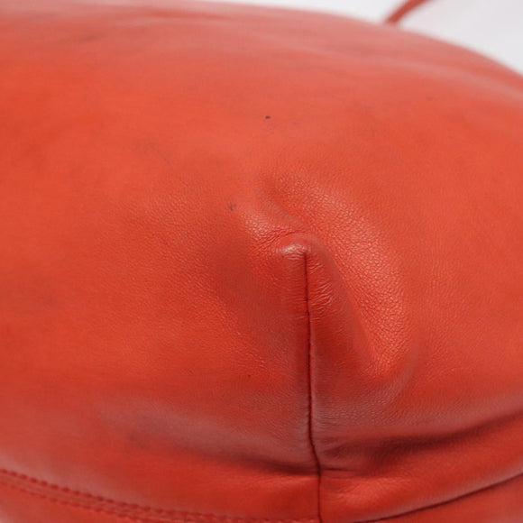 LOEWE Anagram Tote Bag Leather Orange Gold Auth 130963