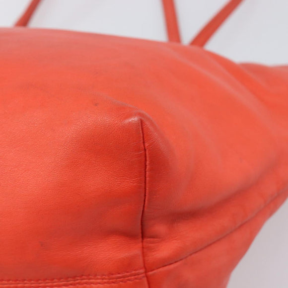 LOEWE Anagram Tote Bag Leer Oranje Goud Auth 130963