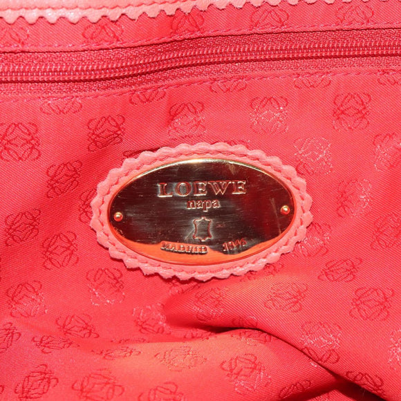 LOEWE Anagram Tote Bag Leather Orange Gold Auth 130963