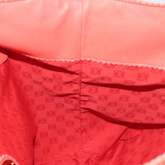 LOEWE Anagram Tote Bag Leather Orange Gold Auth 130963